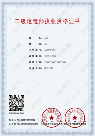 2019年上海二建证书