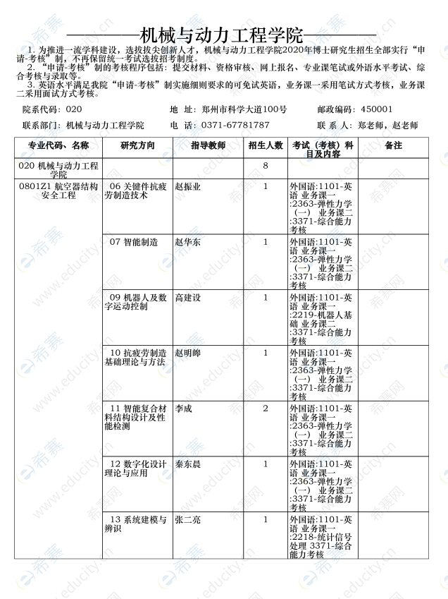 郑州大学机械与动力工程学院2020年博士研究生招生计划.png