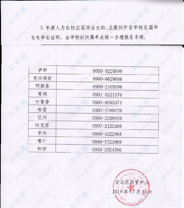 新疆2020年度护士执业资格考试公告5.jpg