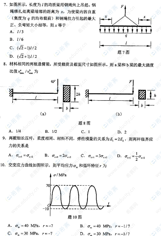 2022年4月自考02159工程力學(xué)(一)真題試卷