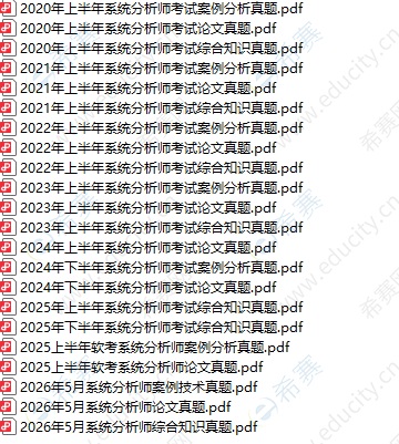 2020-2026年软考系统分析师真题PDF版 xf.png
