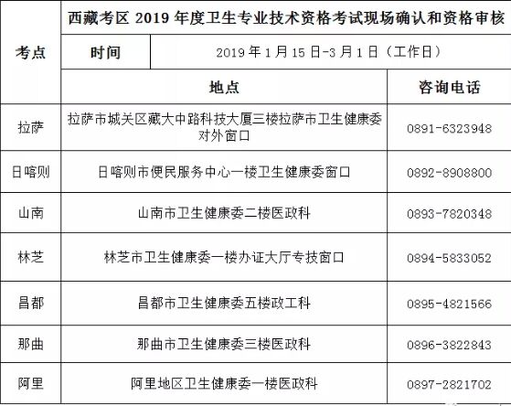 西藏考区2019年度卫生专业技术资格考试现场确认和资格审核.jpg
