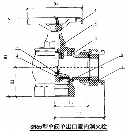 室内消火栓安装 15s202 :sn65型,snz65型单阀单出口室内消火栓