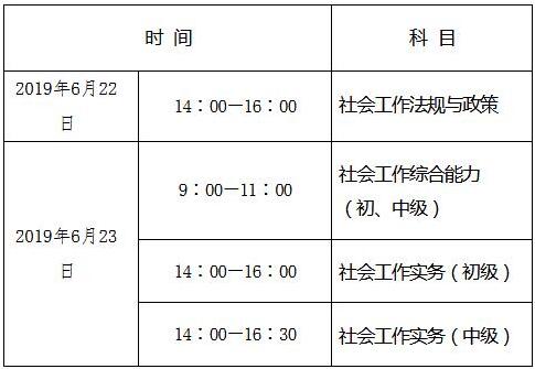 2019年青海社會(huì)工作者考試時(shí)間