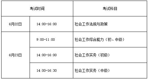 2019年湖南社會工作者考試時間