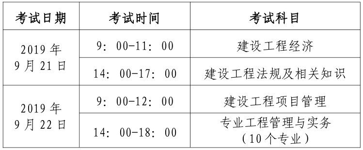 2019北京一级建造师考试安排.png